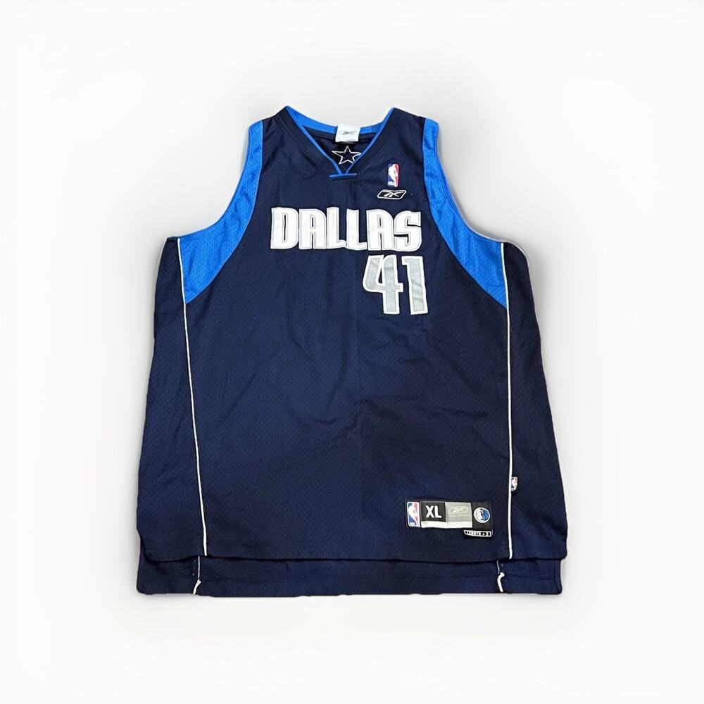 Vintage Y2K Reebok Dirk Nowitzki Mavericks Jersey XL Length Plus 2, 2002-2006